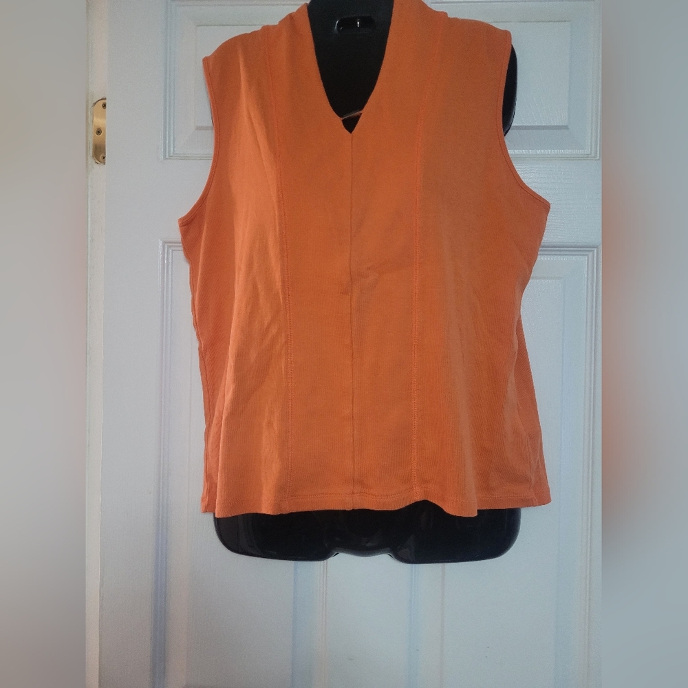 Rafaella Bold Orange Sleeveless Top